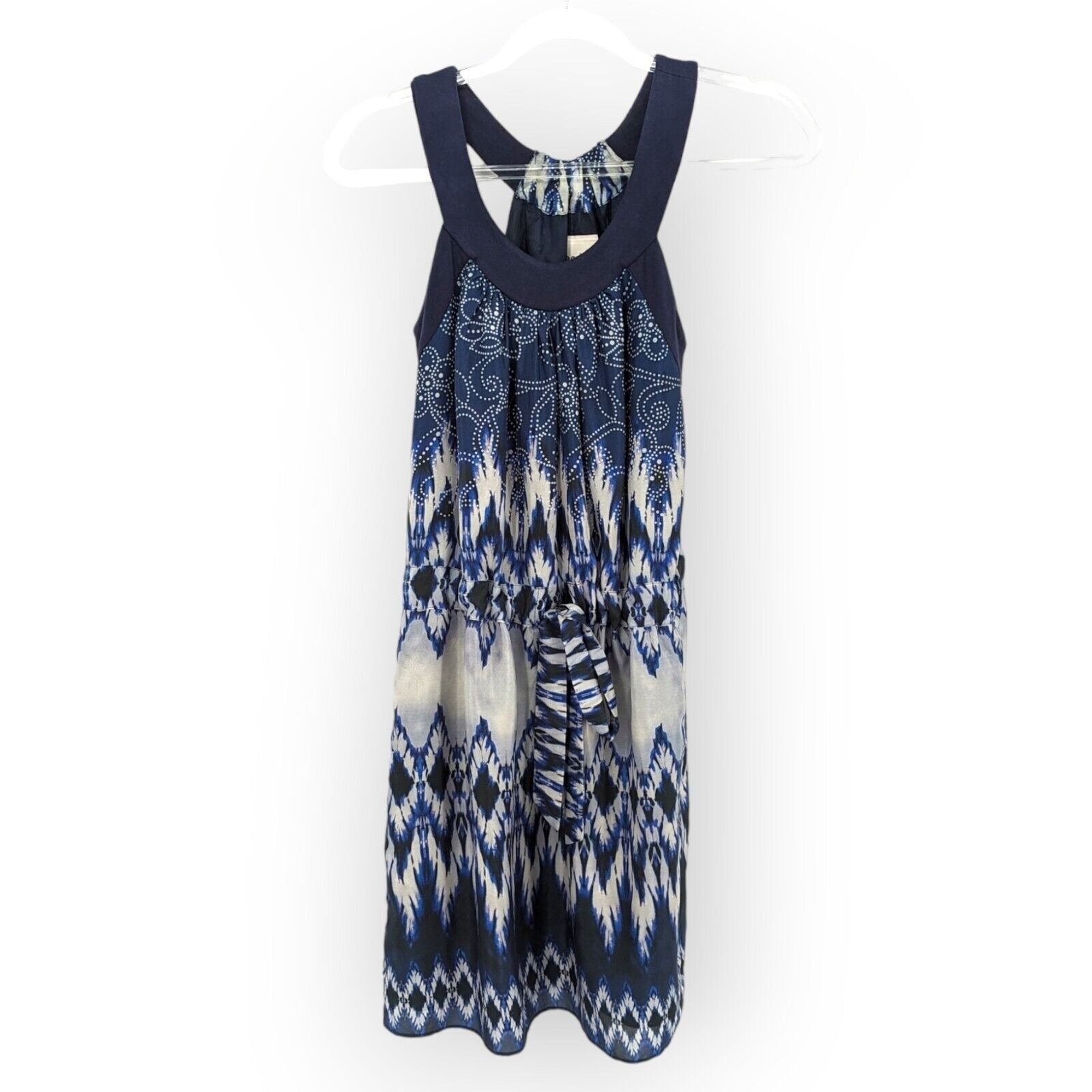 Decode 1.8 Silk Halter Sun Dress Women’s 0 Boho Batik Ikat Anthropologie Aztec