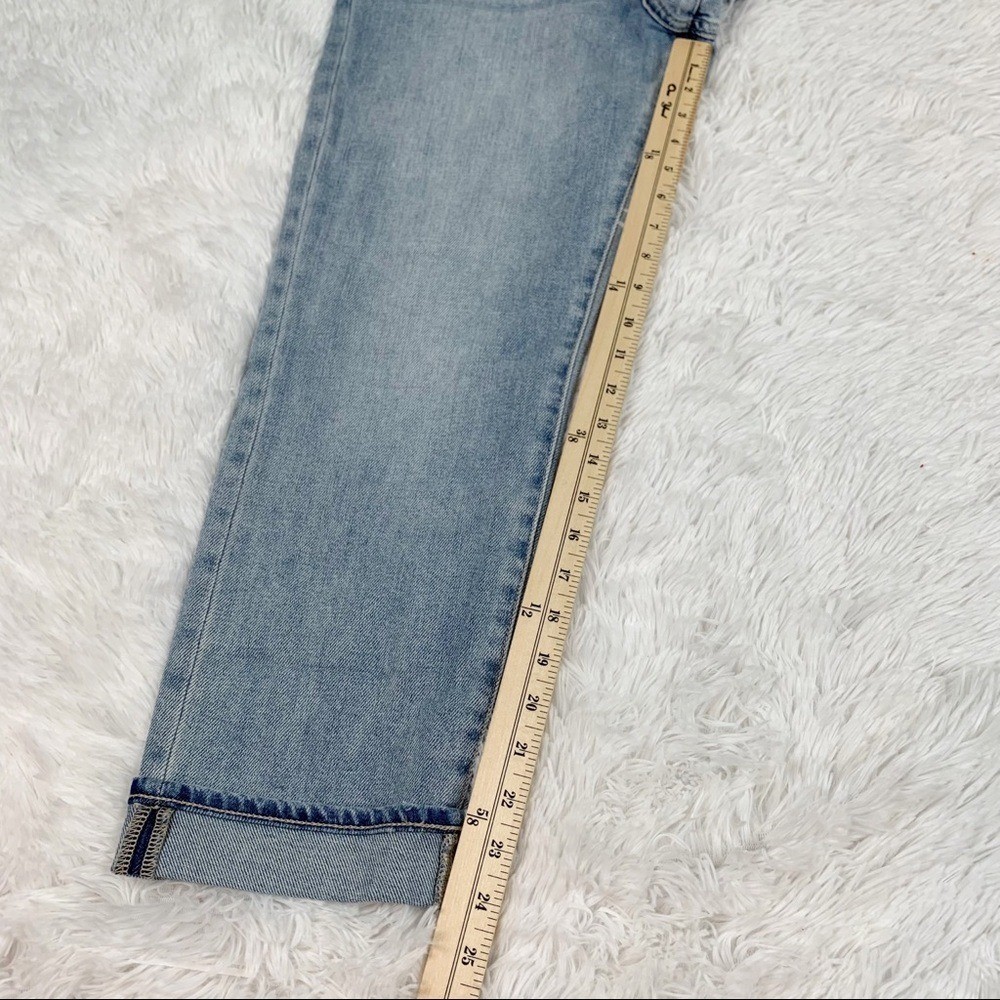 J Crew Slouchy boyfriend jean in Norwich wash floral patchwork blue light wash
