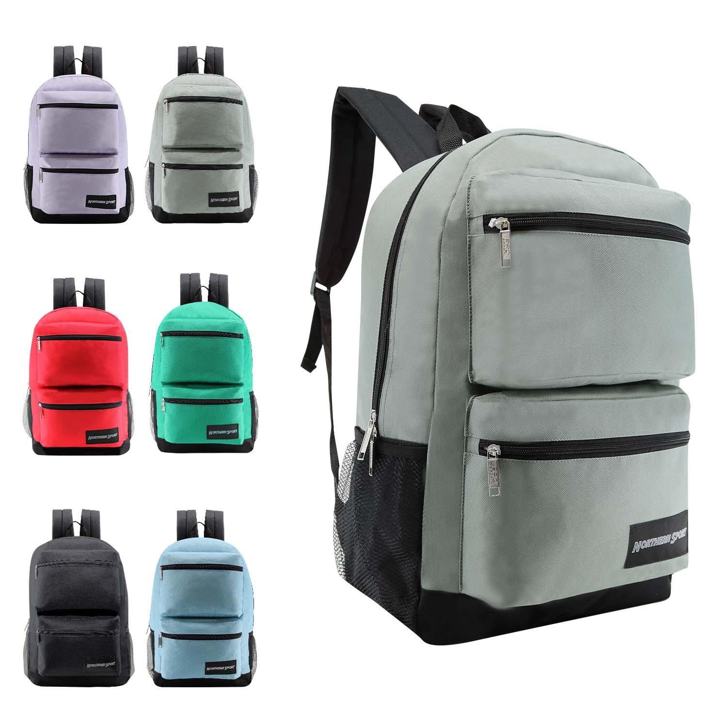 24-Pack 19″ Bulk Backpacks (Bookbags) for Students in 6 Assorted Colors