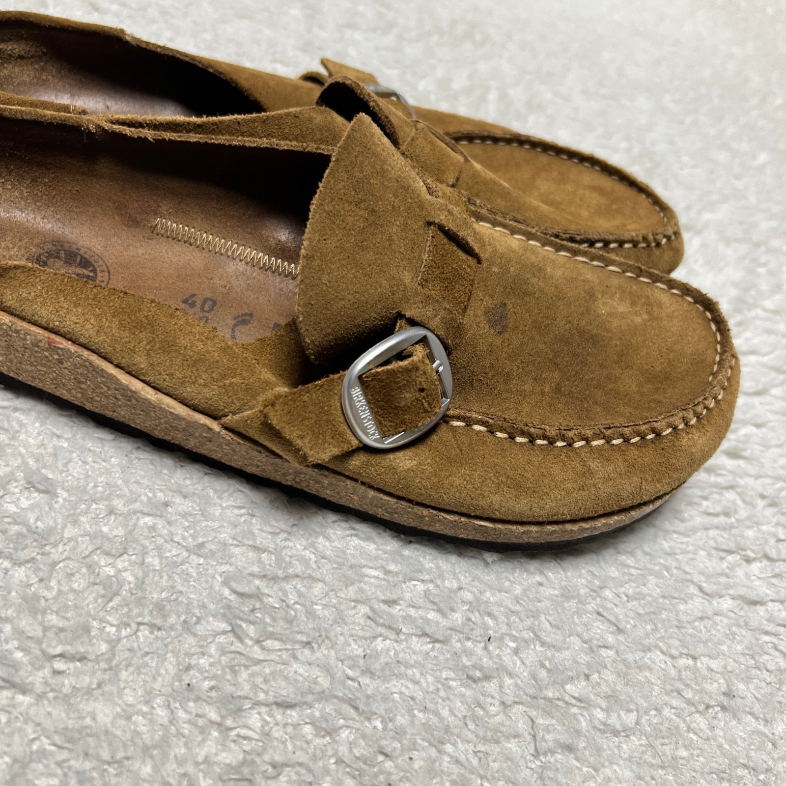 Birkenstock Buckley Clogs Mens 40 Brown Medium Narrow Suede Slip On Sandals