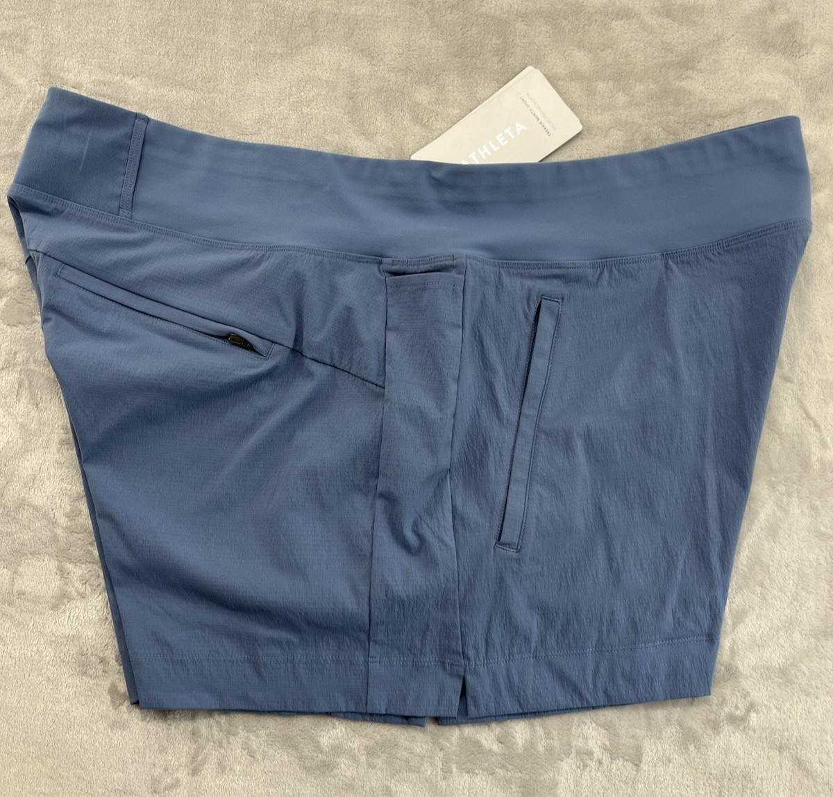 Athleta Trekkie North Short Women 20 Blue Semi-Fitted Ripstop UPF Hiking Outdoor