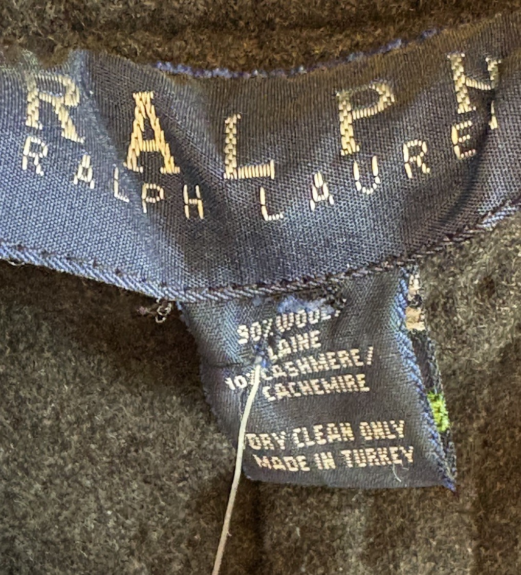 Vintage 1990s Ralph Lauren Women’s Gray 90%Wool 10% Cashmere Straight Pants 0