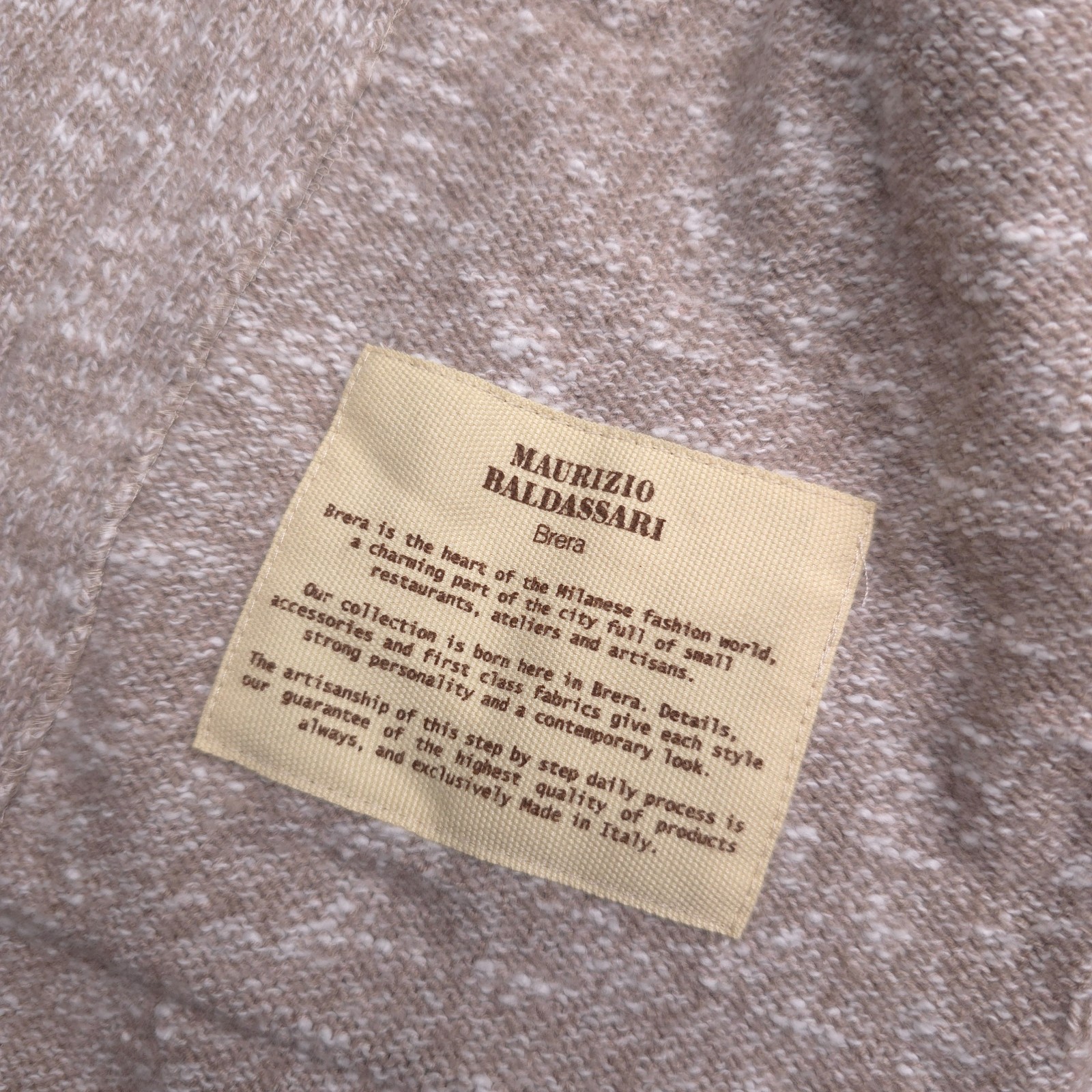 Maurizio Baldassari Winter Mouline Sweater Jacket Mens Size Italy 52 Tan Swacket