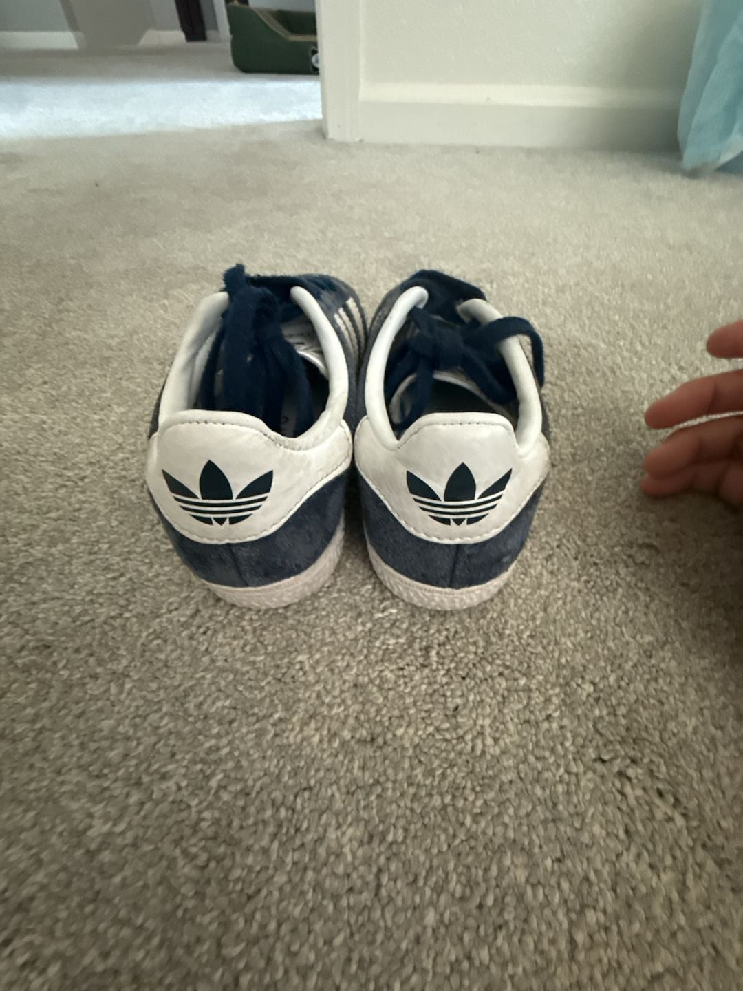 Adidas Gazelle Navy Blue and White Suede Kids Sneakers – 11k