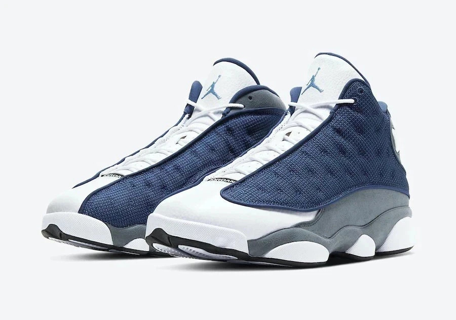Men – Jordan 13 “Flint” Retro Navy White Gray 414571-404 Size US 7-12