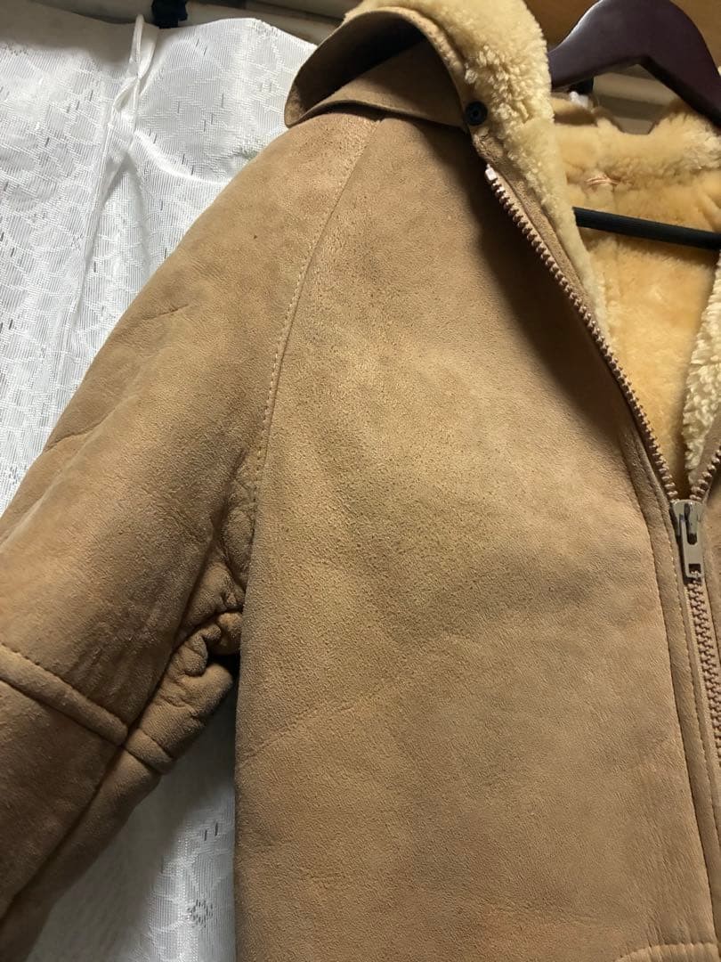 Premium Leather Camel Coat Pre Owned Very Good Condition Japan