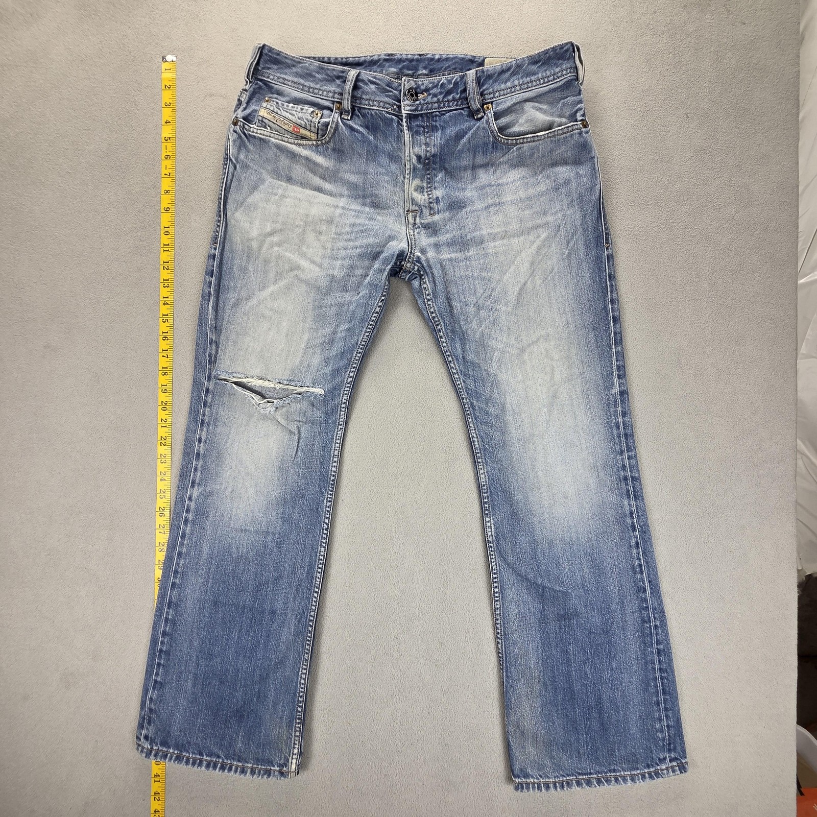 Diesel Jeans Mens 34×30 Blue Zatiny Med Wash Bootcut Button Fly 008XR