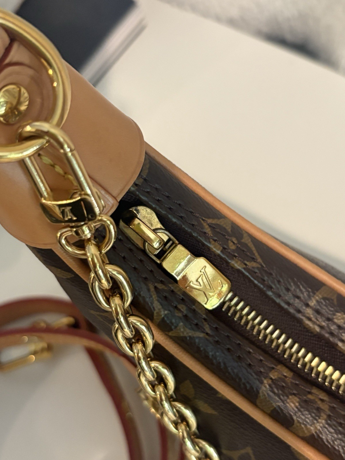 Louis Vuitton Loop Crossbody Brown Monogram Canvas with dust bag