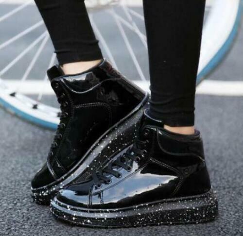 Men’s Faux Leather Sneakers Ankle Boot High Top Shoes Lace Up Round Toe Sport