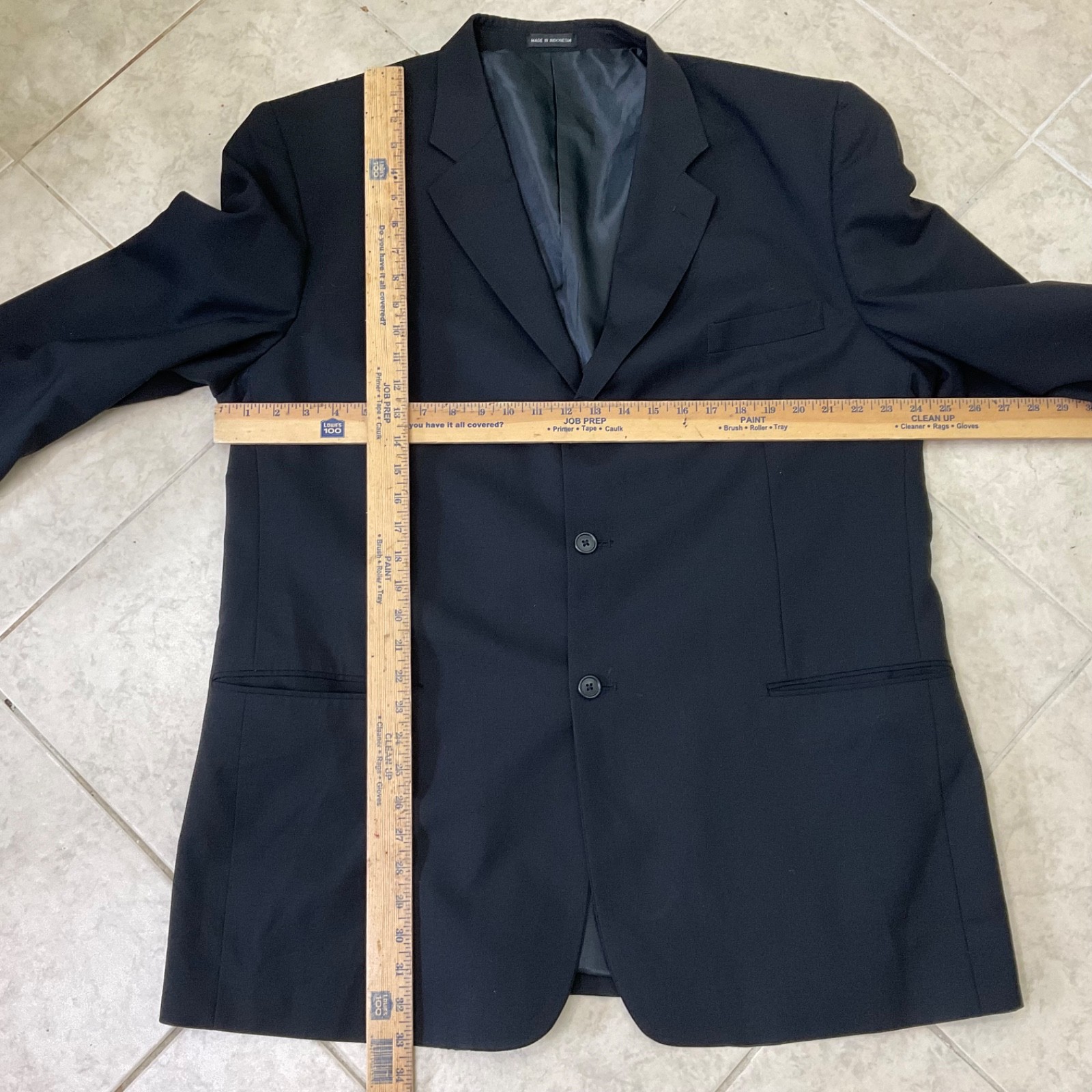 Gianco Polo Blazer Mens 48L Super 140s Wool Suit Jacket Only Black 3 Button