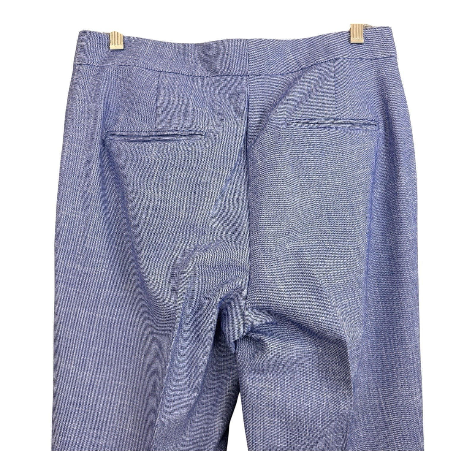 Ann Taylor Straight Leg Pants Sz 8 Career Light Blue Polyester Rayon Stretch