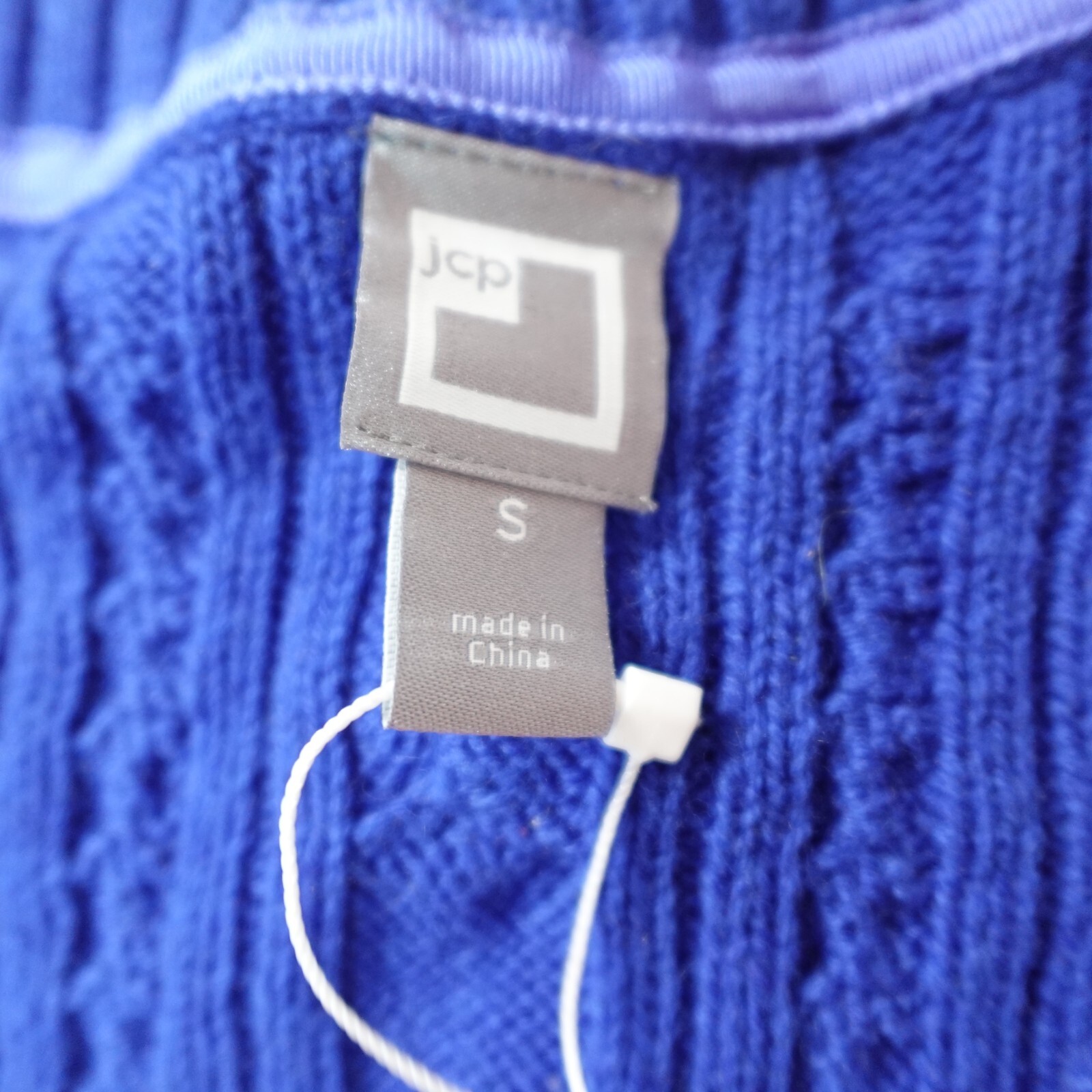 Vintage Jcpenny Sweater Womens Small Blue Fisherman Knit Pullover Outdoor Top