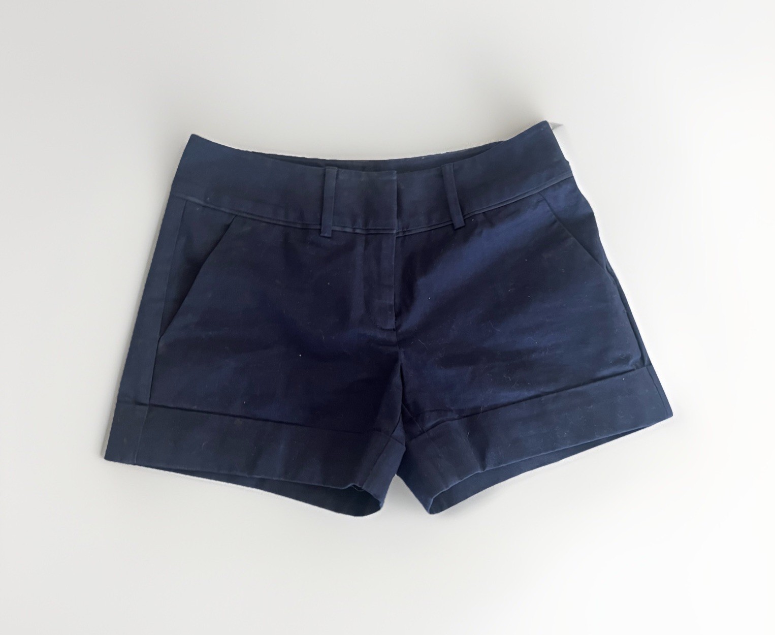 7th Avenue Design Studio New York & Company Navy Blue Chino Shorts Size 0