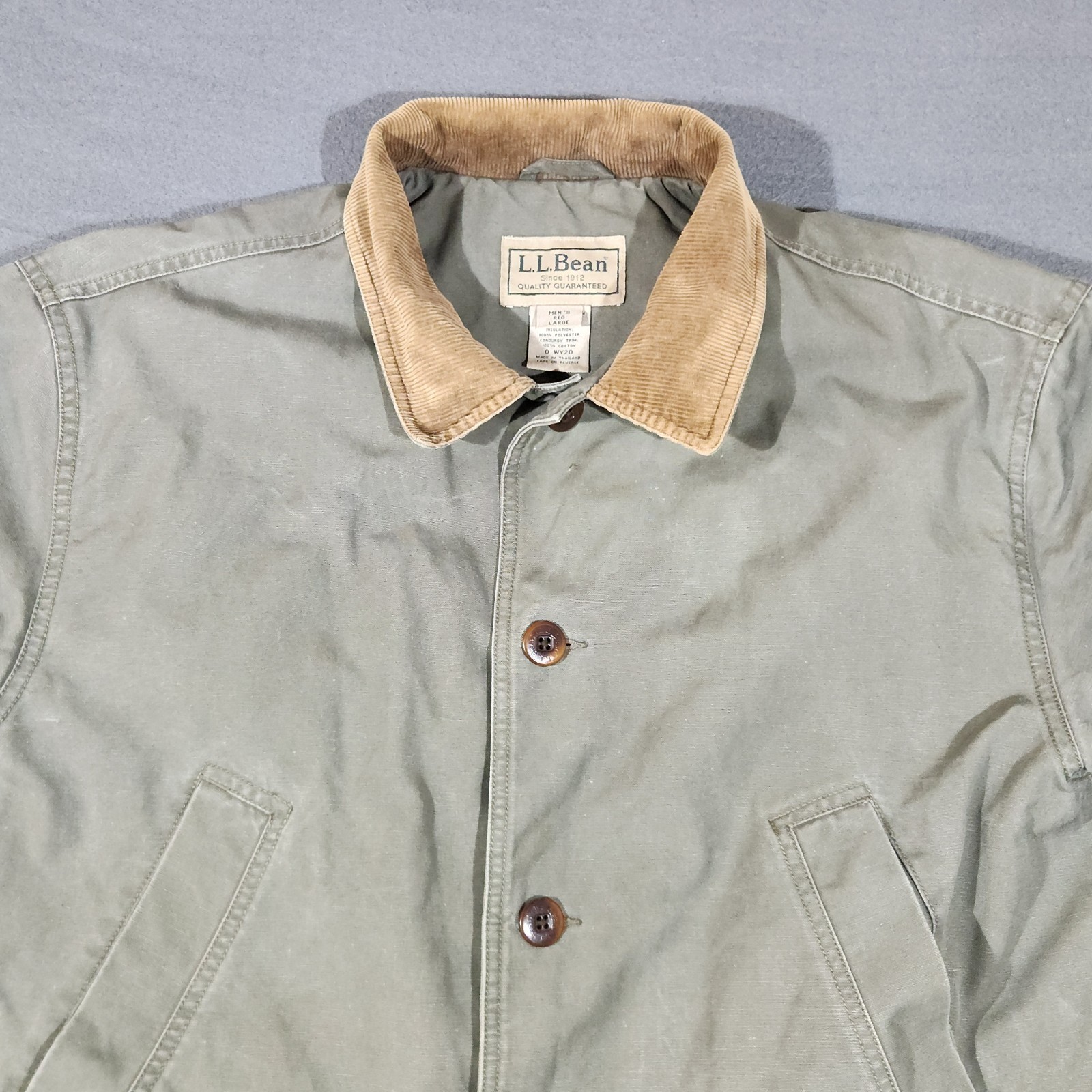 LL Bean Barn Chore Jacket 0 WY20 Field Coat Thinsulate Quilted Lining Men’s L