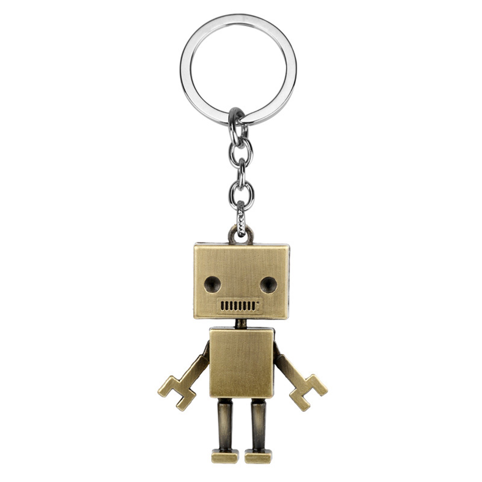 1*Cute Movable Metal Robot Keychain Keyring Key Chain Ring Bag Purse Pendant F
