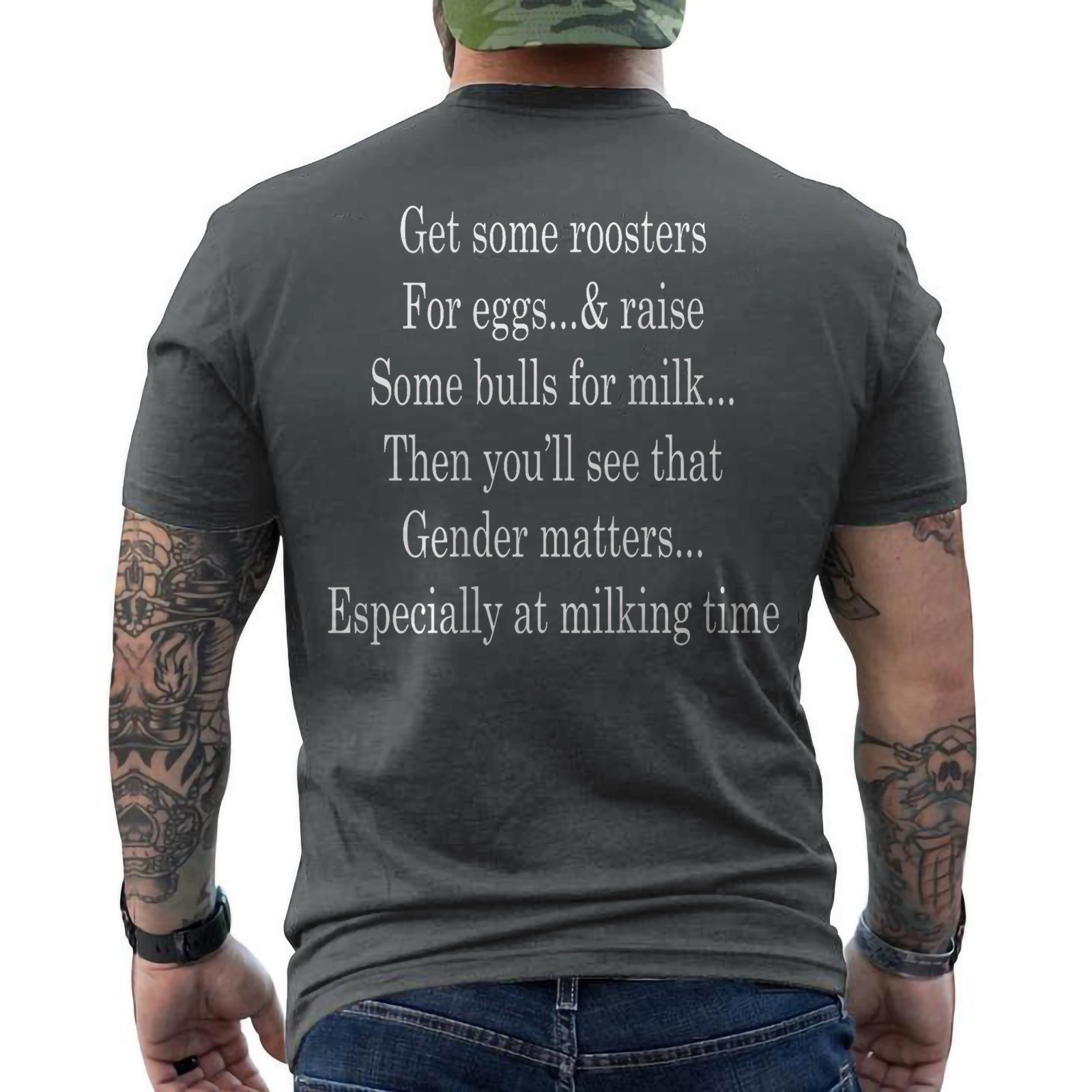 Get Some Roosters For Eggs And Raise Some Bulls ON BACK T-Shirt