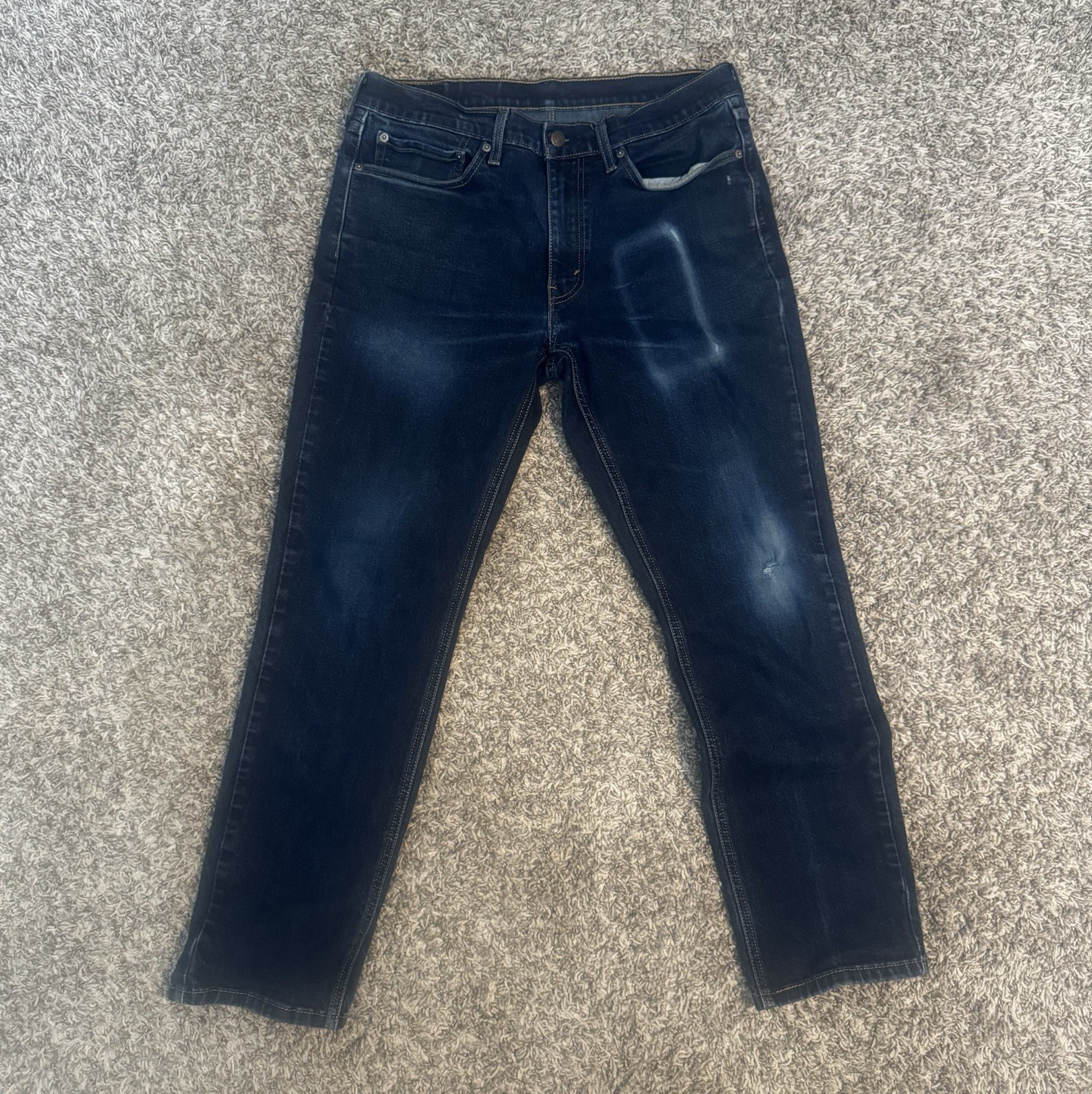 Levi’s 541 Mens Athletic Fit Tapered 34×32 Dark Wash Blue Denim Jeans 5 Pocket