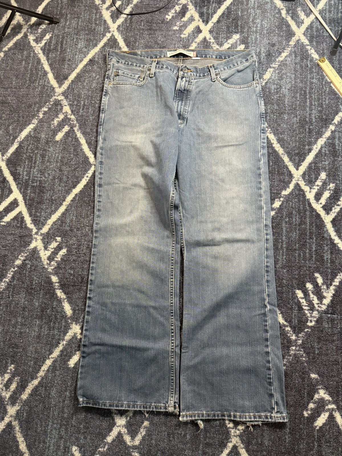 Vintage Y2K Levi’s 567 Loose Baggy Bootcut Relaxed Blue Denim Jeans Sz 38 x 30