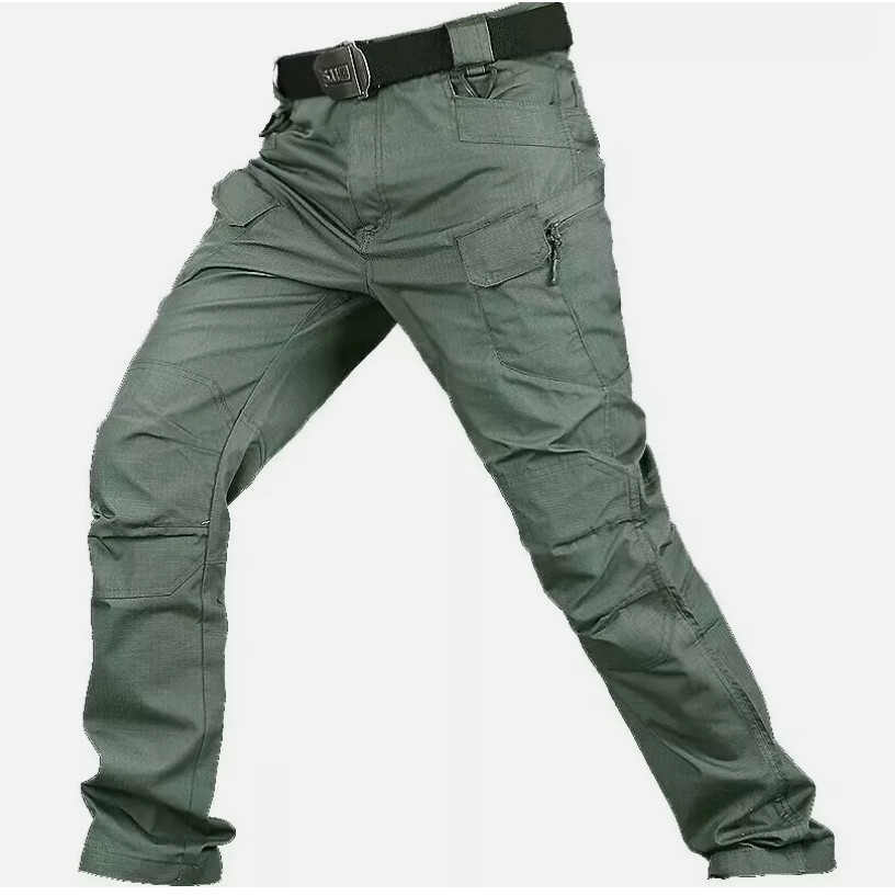 Men Tactical Cargo Pants Soldier Straight-fit Work Combat Trousers Outdoor Pants