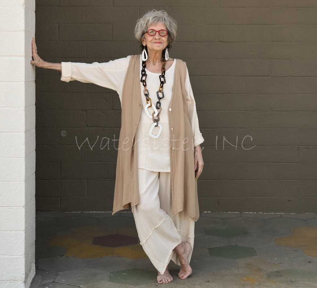 WATERSISTER Cotton Gauze PATCH TUNIC Panel Top 1(S/M) 2(M/L) 3(XL) oh my COLORS