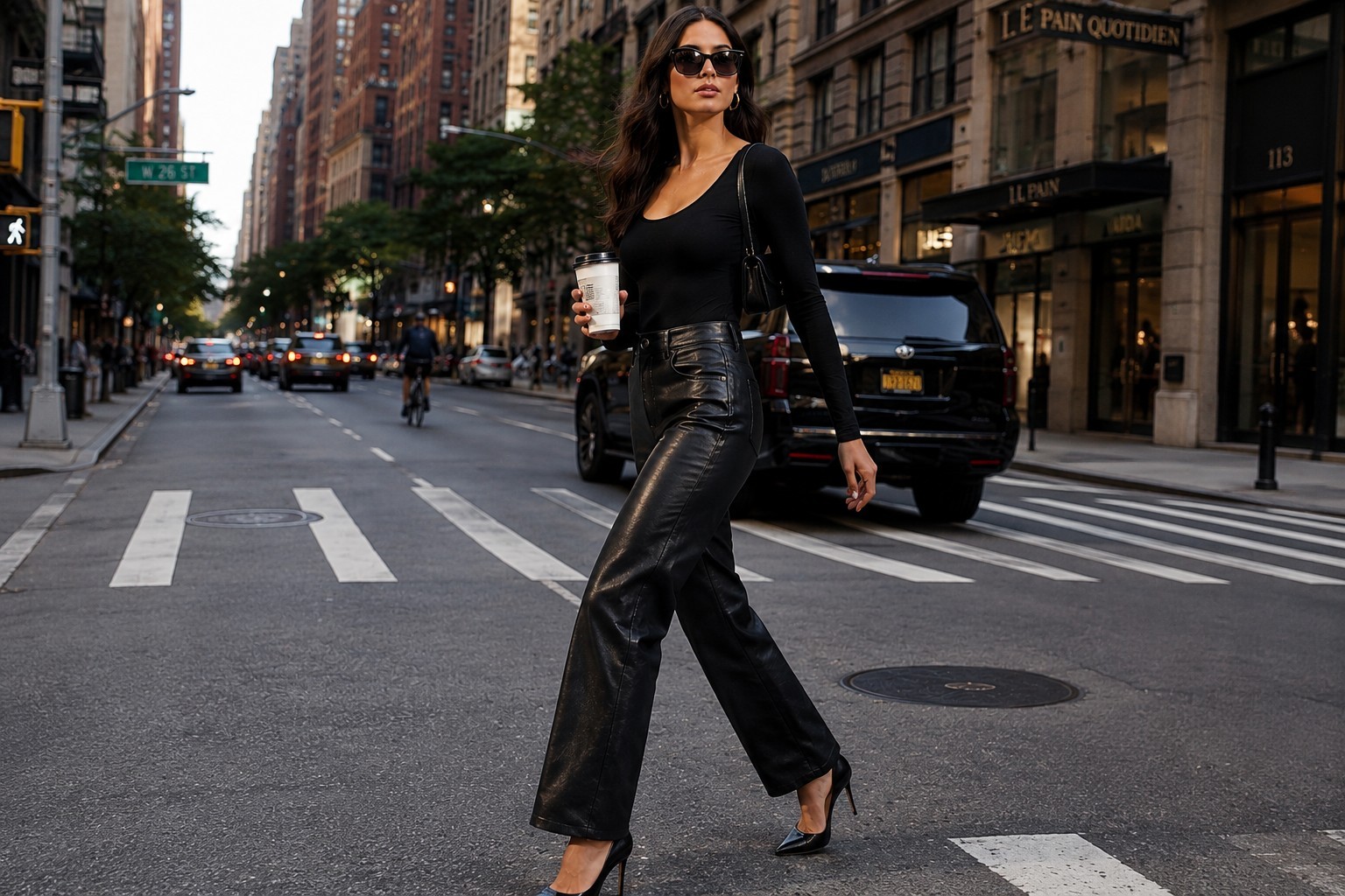 Aritzia Wilfred Melina Pant Vegan Leather Black Straight Leg High Rise Size 0
