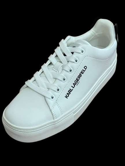Karl Lagerfeld Paris Chella Logo SIZES 6.0, 7.0, 7.5, 8.0 Bright White Sneaker