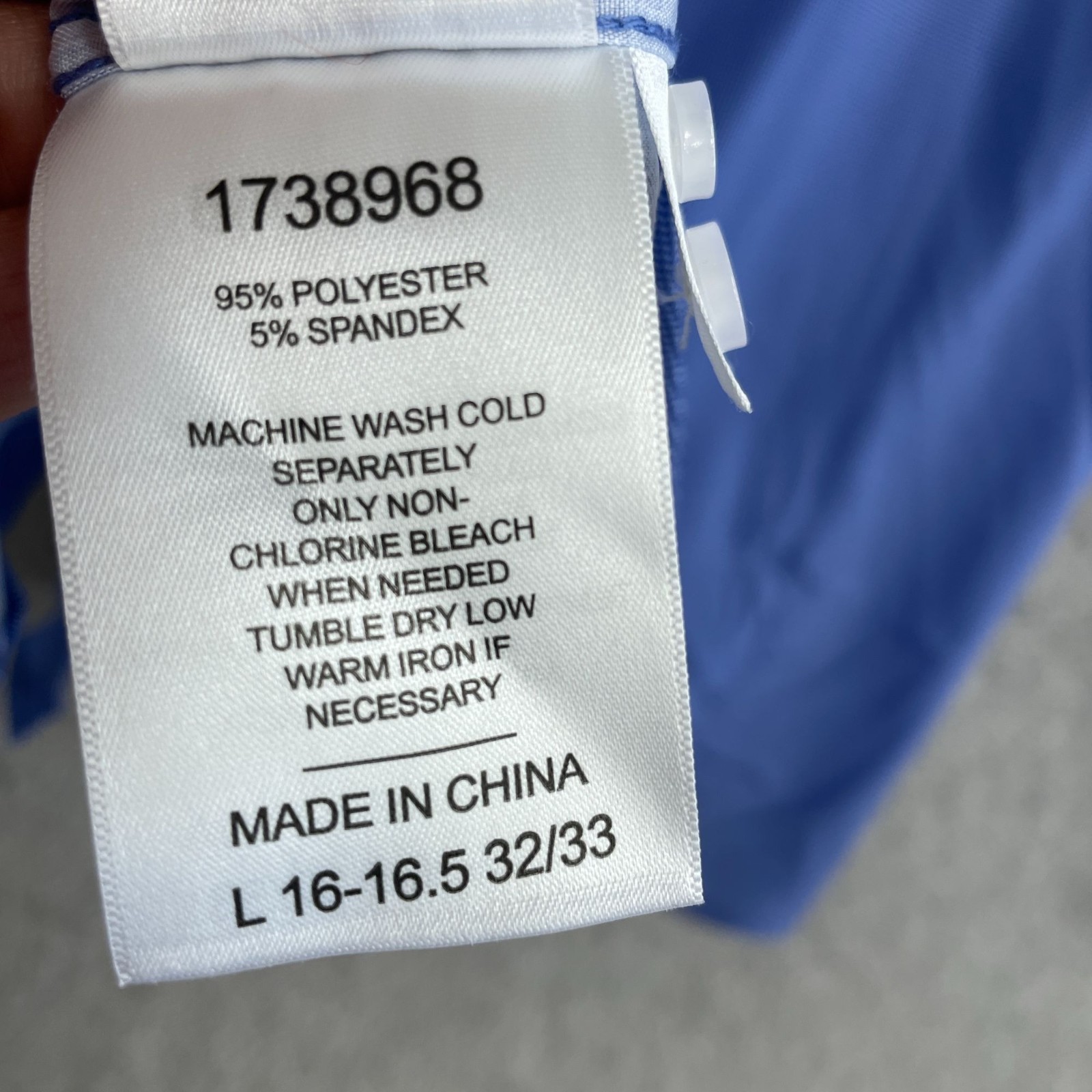 Nautica Men’s L Slim Fit Performance Dress Shirt Blue Stretch N1394