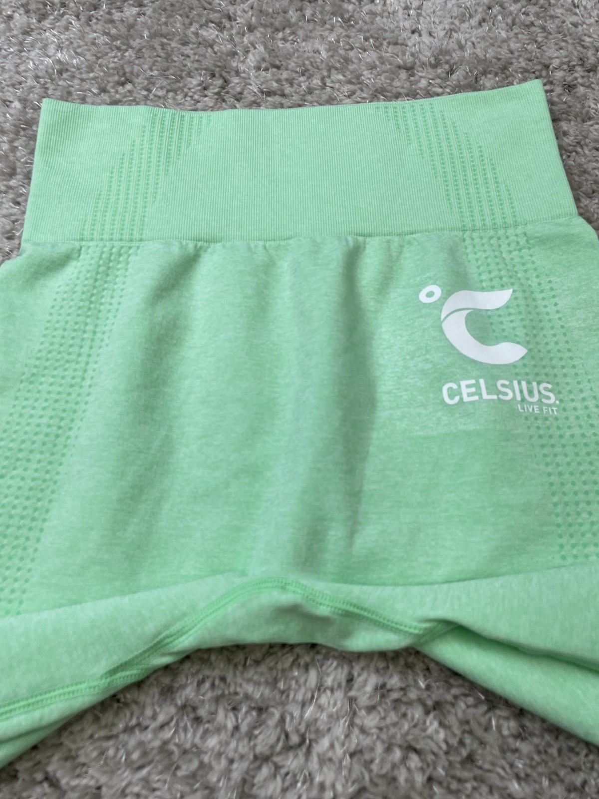 Celsius Live Fit Leggings Womens Medium Green High Waist Seamless Workout Yoga