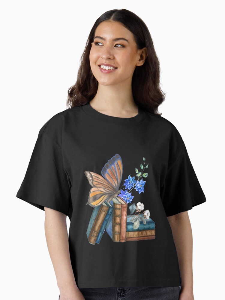 Flower Books Flowers And Butterfly Lover Loving Flowers Black T-Shirt