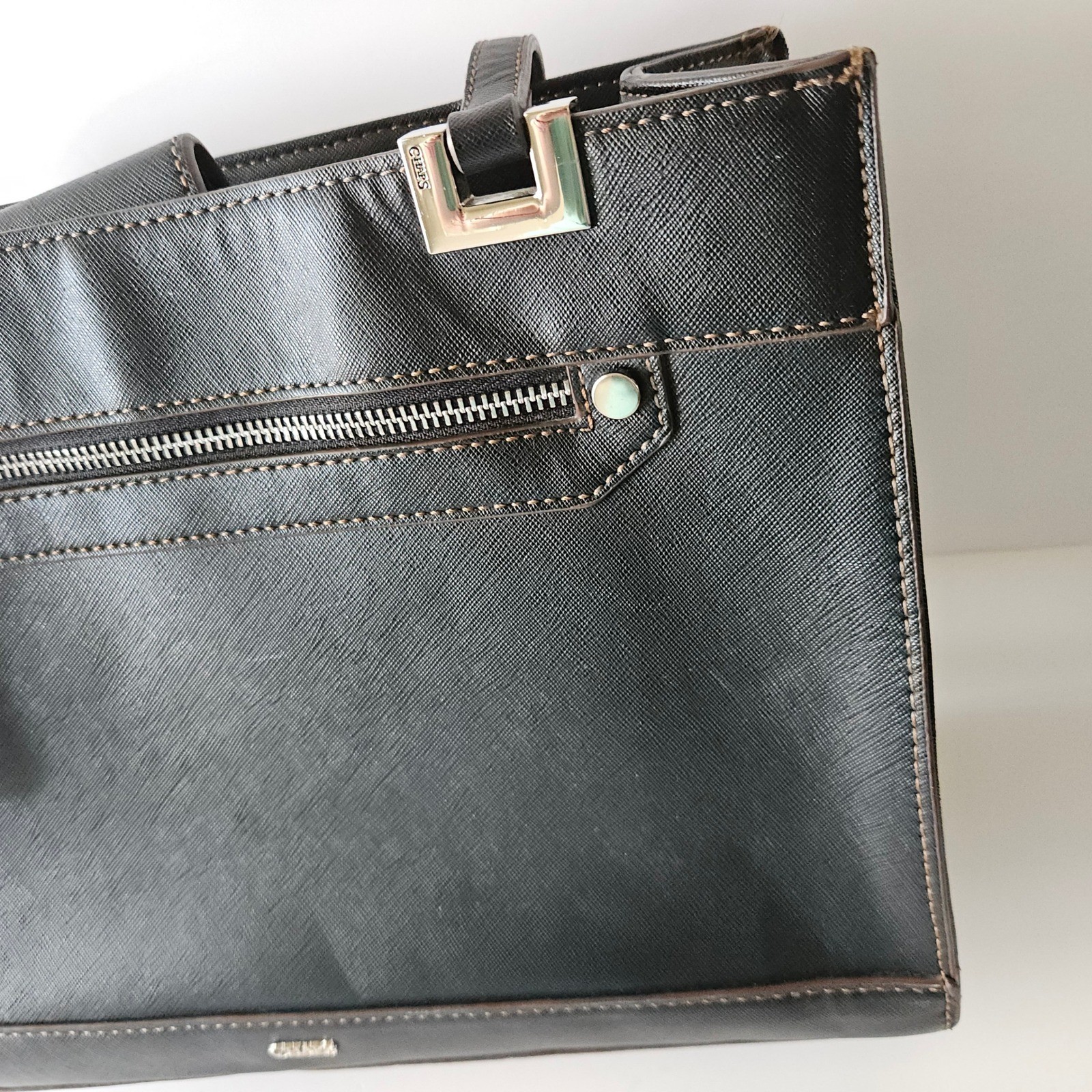 Chaps Shoulder Bag Purse – Black 13in – RN #41381 – Faux Leather – EXCELLENT