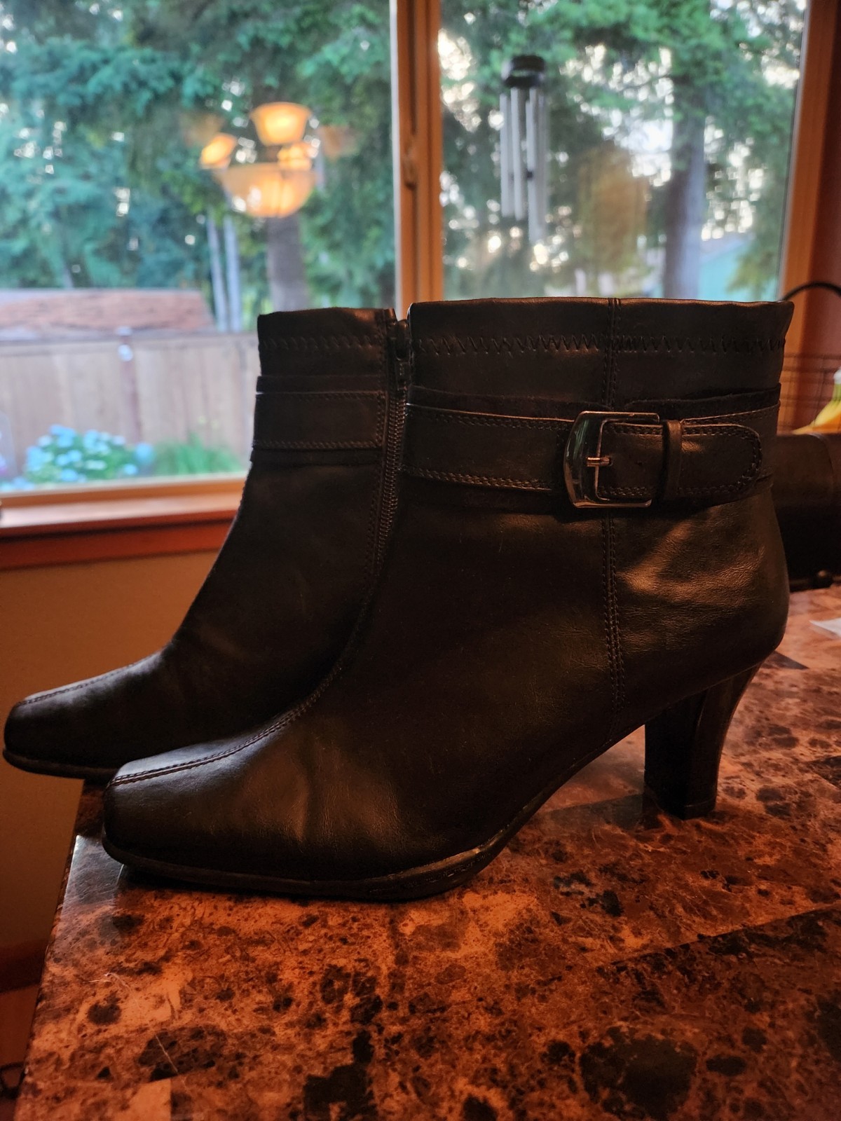 A2 by Aerosoles “Cinch of Luck” Black Buckle Zip Sides Ankle Boots Size 8.5 NEW