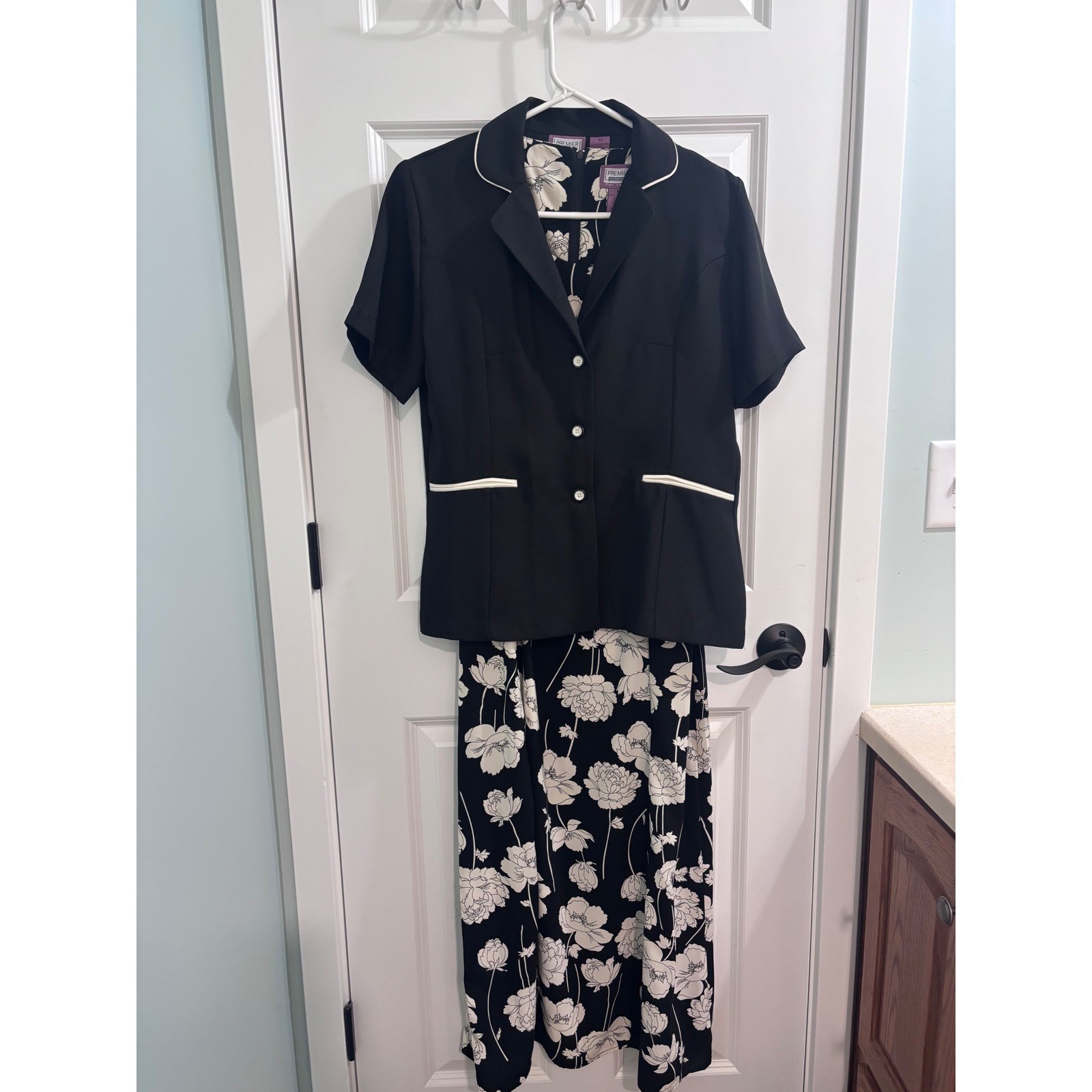 Vintage Premier International Womens 2 Pc Dress Set Jacket Size M