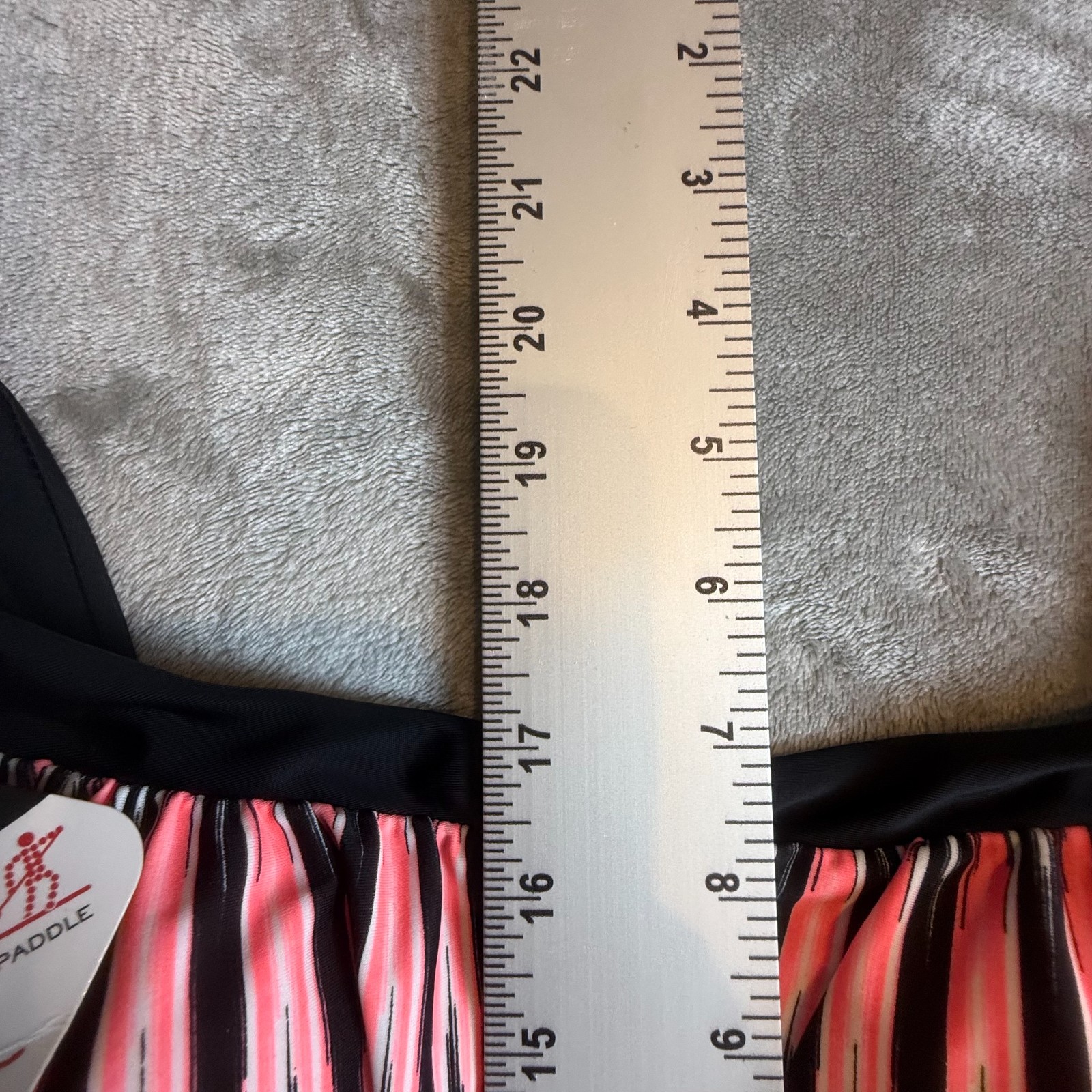 NWT ZeroXposur Starfish Tankini Top Size 16 Pink Black Striped Swim Top UPF 30+