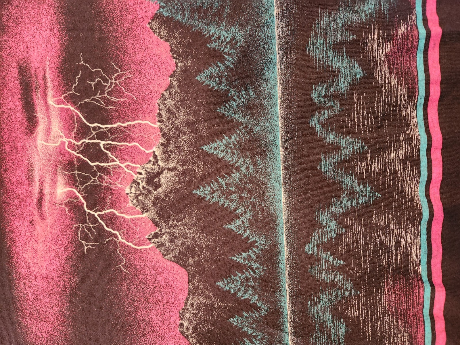 Lightning Thunder All Over Print Shirt L Used 1991 Signal Sports AOP 90s Solvang