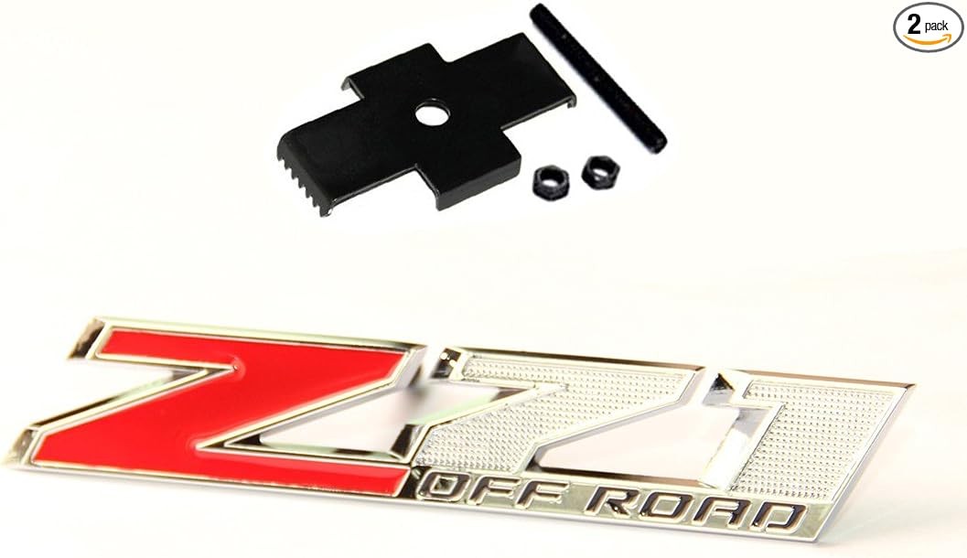 1x 5 Inches Grille Off Road Emblems Badge 3D for Silver Color: Chrome with red