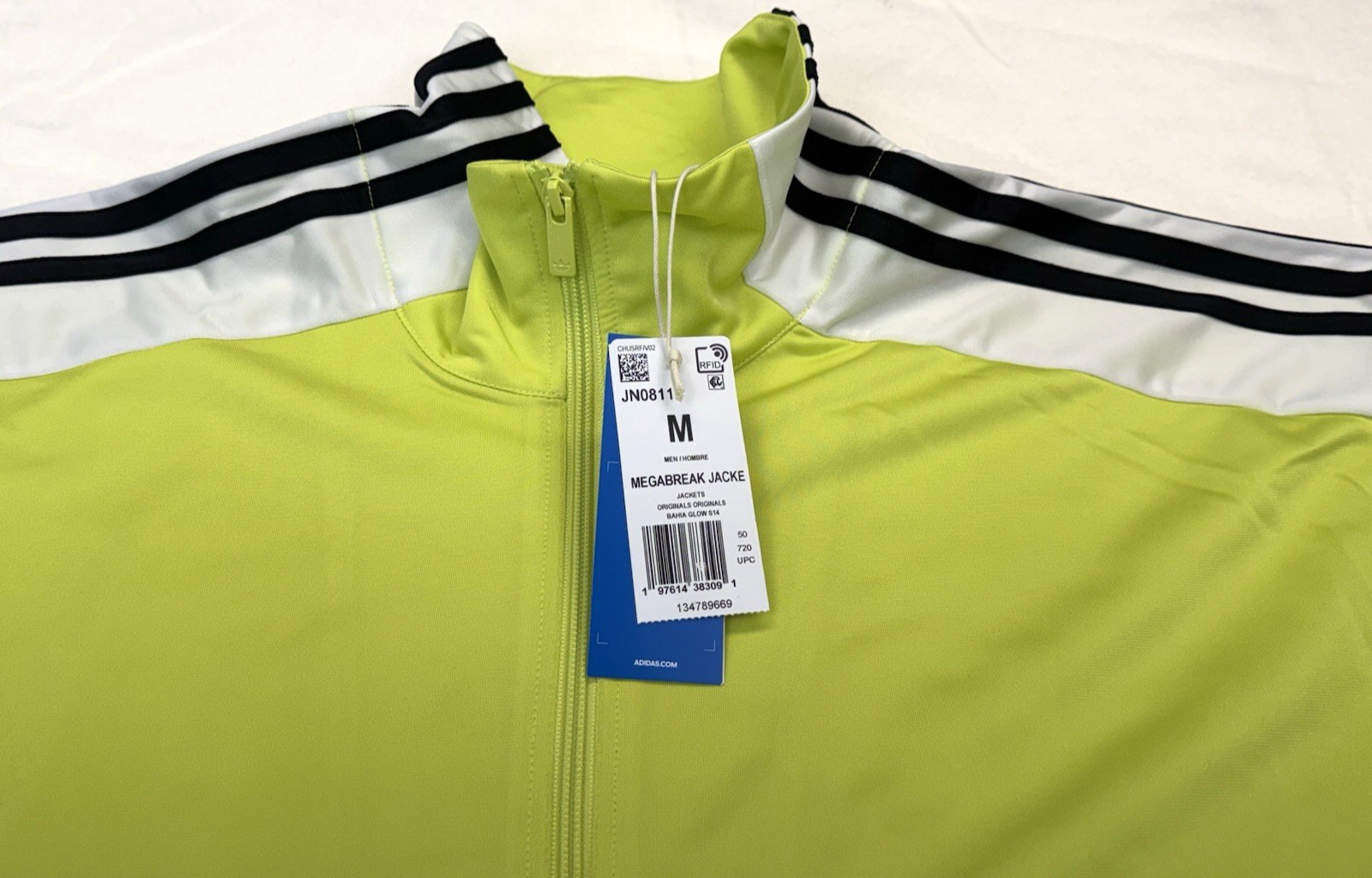 ADIDAS Men’s Originals MEGABREAK ADIBREAK Track Jacket Size M Bahia Glow JN0811