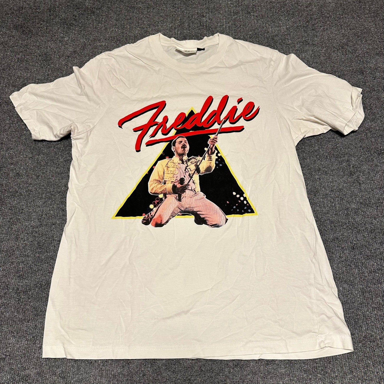Queen Freddie Mercury Official Merch Graphic T-Shirt White Mens Large