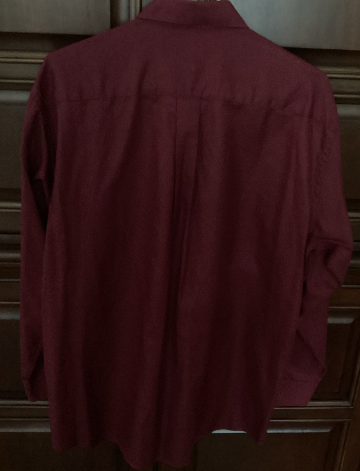 Jos A Bank Button Up Shirt Large L Red Maroon Long Sleeve Travellers Collection