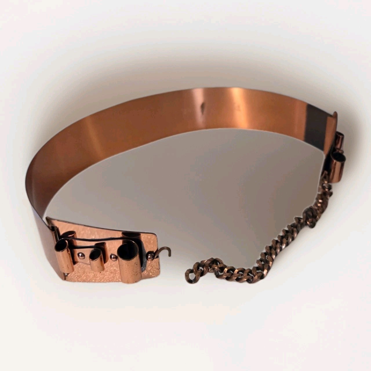 Vintage 1950s Copper Cinch Belt Was Designed by Jerry Fels for company Renoir.