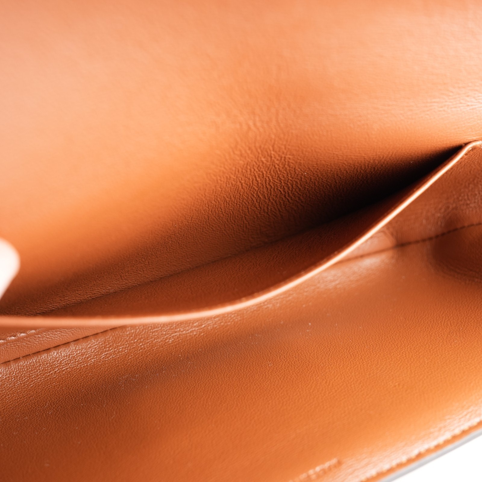 Celine Shiny Lizard Leather Maillon Triomphe Clutch Brown