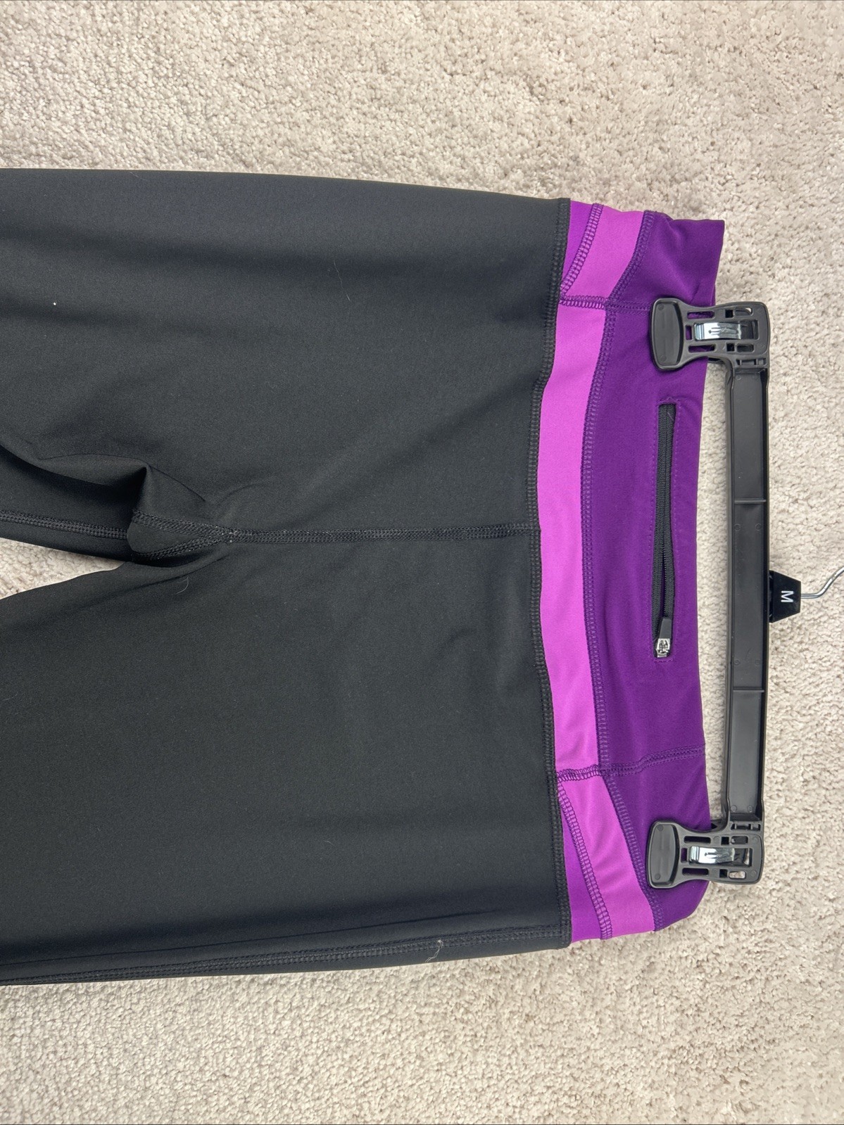 RBX Leggings Black Pink Purple Polyester Spandex Blend Womens Medium Yoga Dance