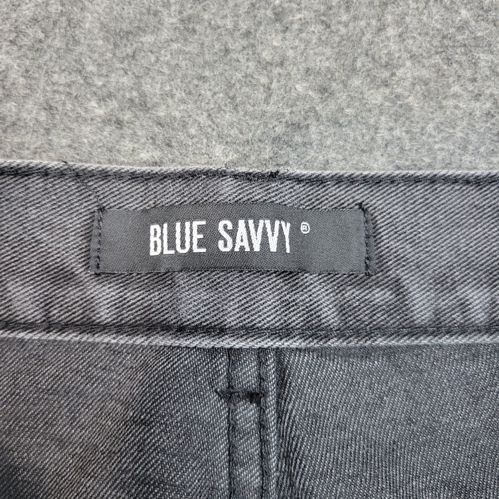 Blue Savvy Jeans Womens 13/31 Gray Distressed Grunge Raw Hem Button Fly Y2K