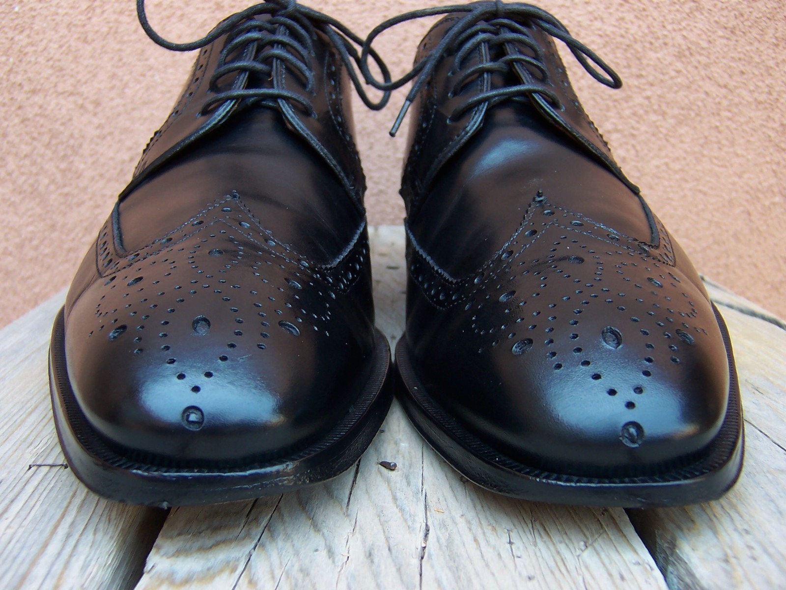 FLORSHEIM IMPERIAL Mens Casual Dress Shoes Black Leather Wingtip Oxfords Size 8M