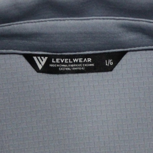 Levelwear Primary Polo Shirt Men’s Size L Pebble Gray Short Sleeve Logo Golf NWT