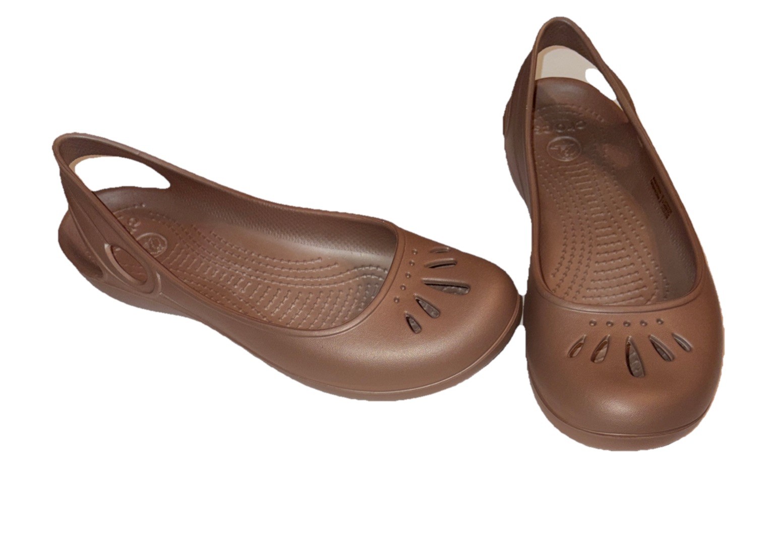 Women’s Crocs Kadee Ballet Flats Dress Shoes Tan 7 #b13