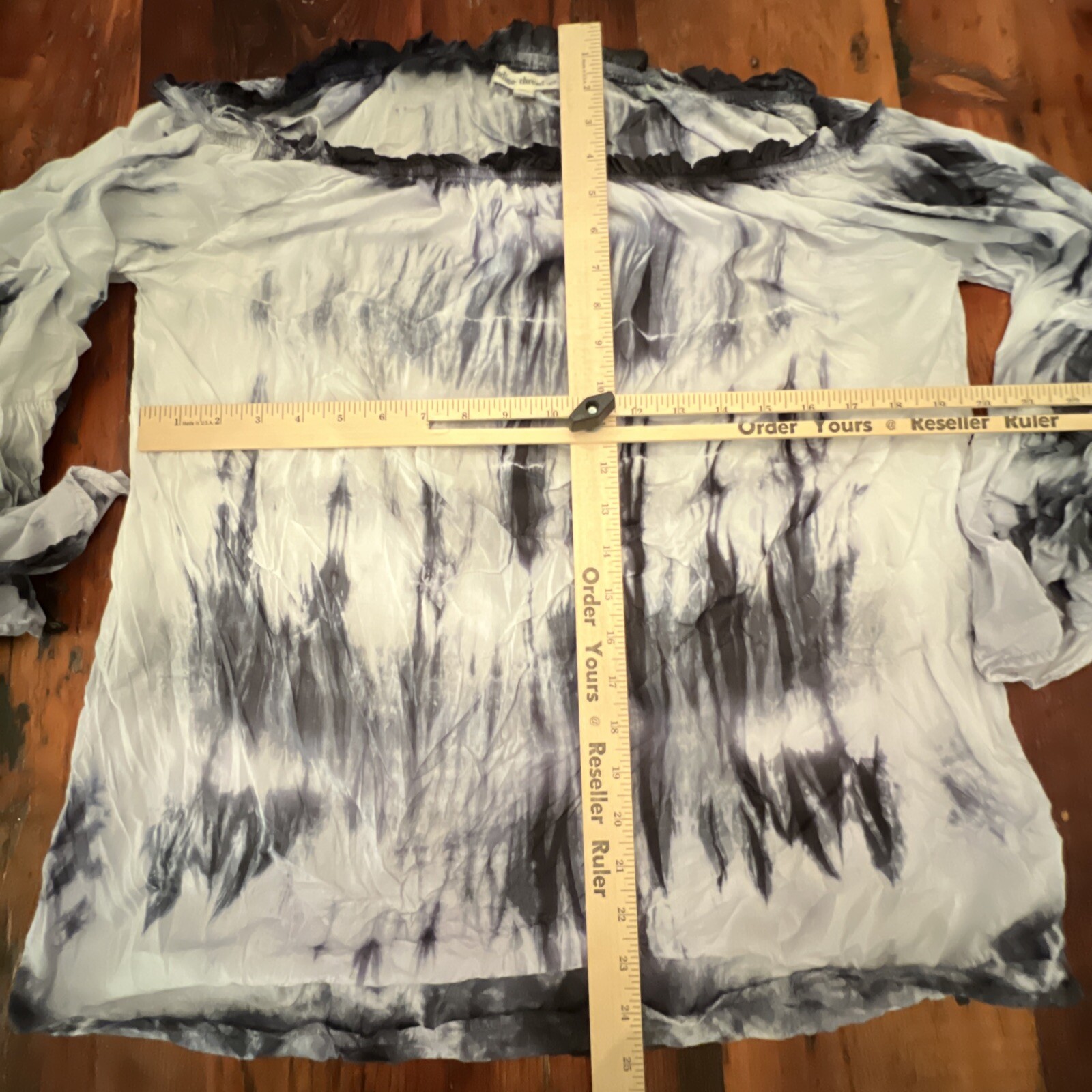 Indigo Thread Co. Top Women’s Bell Sleeve off shoulder Tie-Dyed Blue Medium