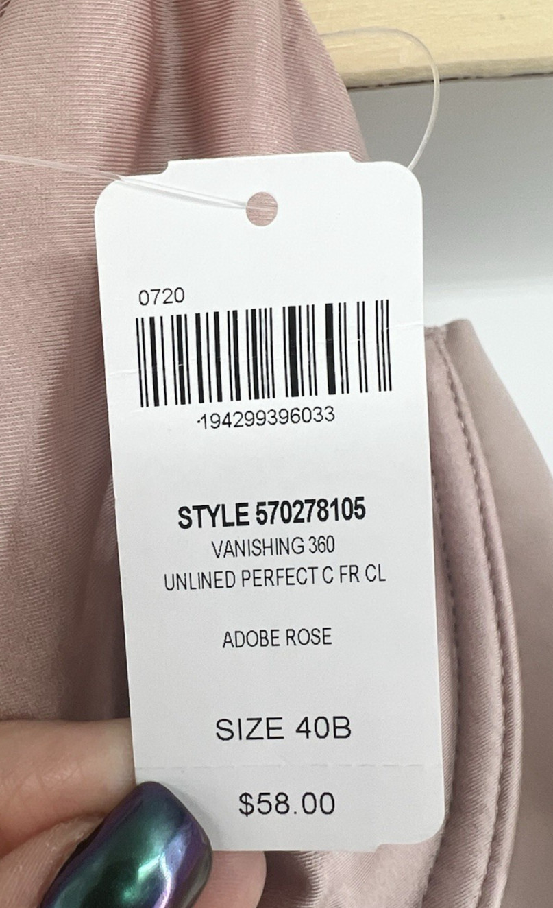 Soma Vanishing 360 Unlined Perfect Coverage Front Closure Bra 40B Adobe Rose New