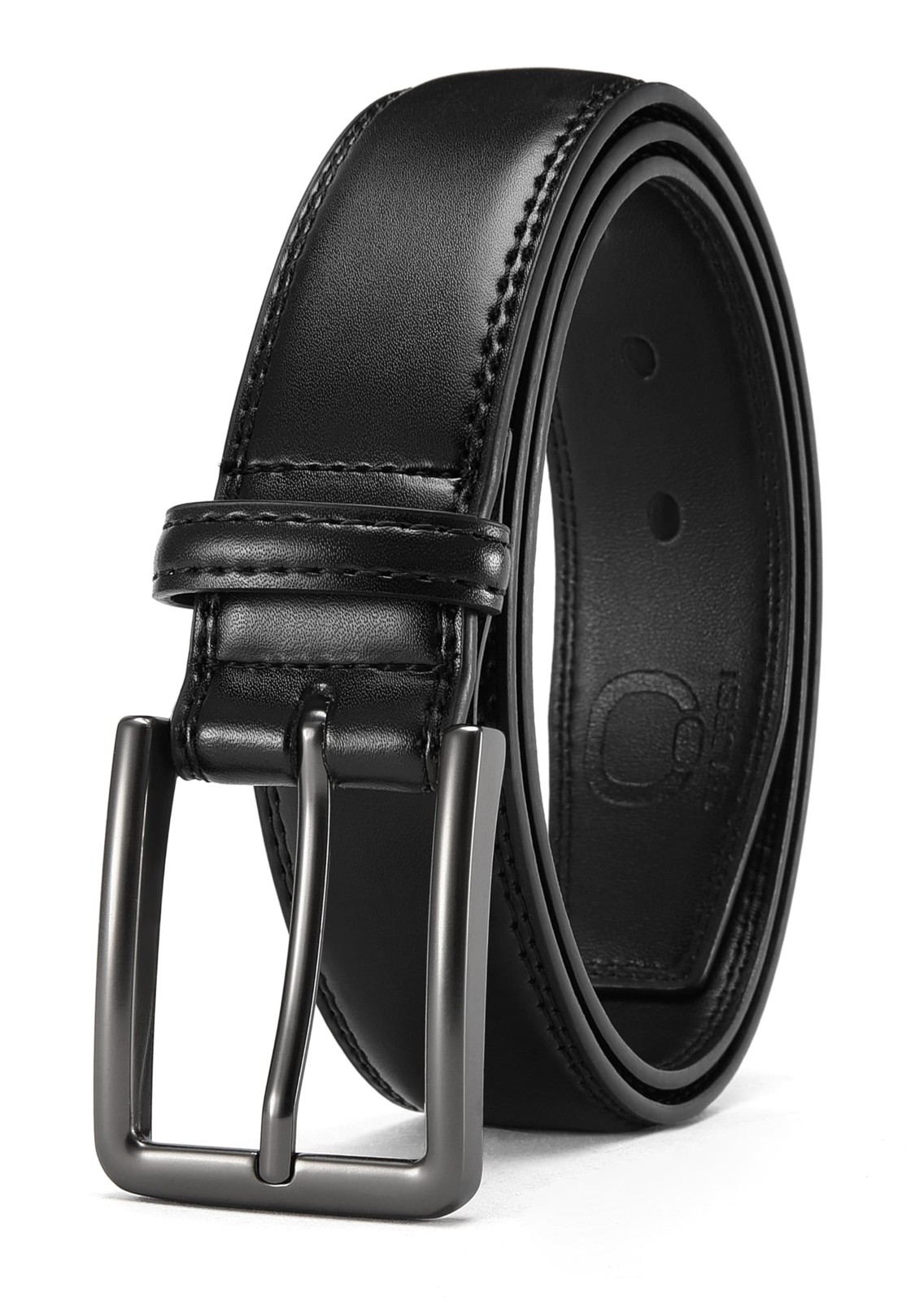 CHAOREN Mens Belt Leather – 1 3/8″ Dress Belts 38 (Fits Waist 36″-37″), Black