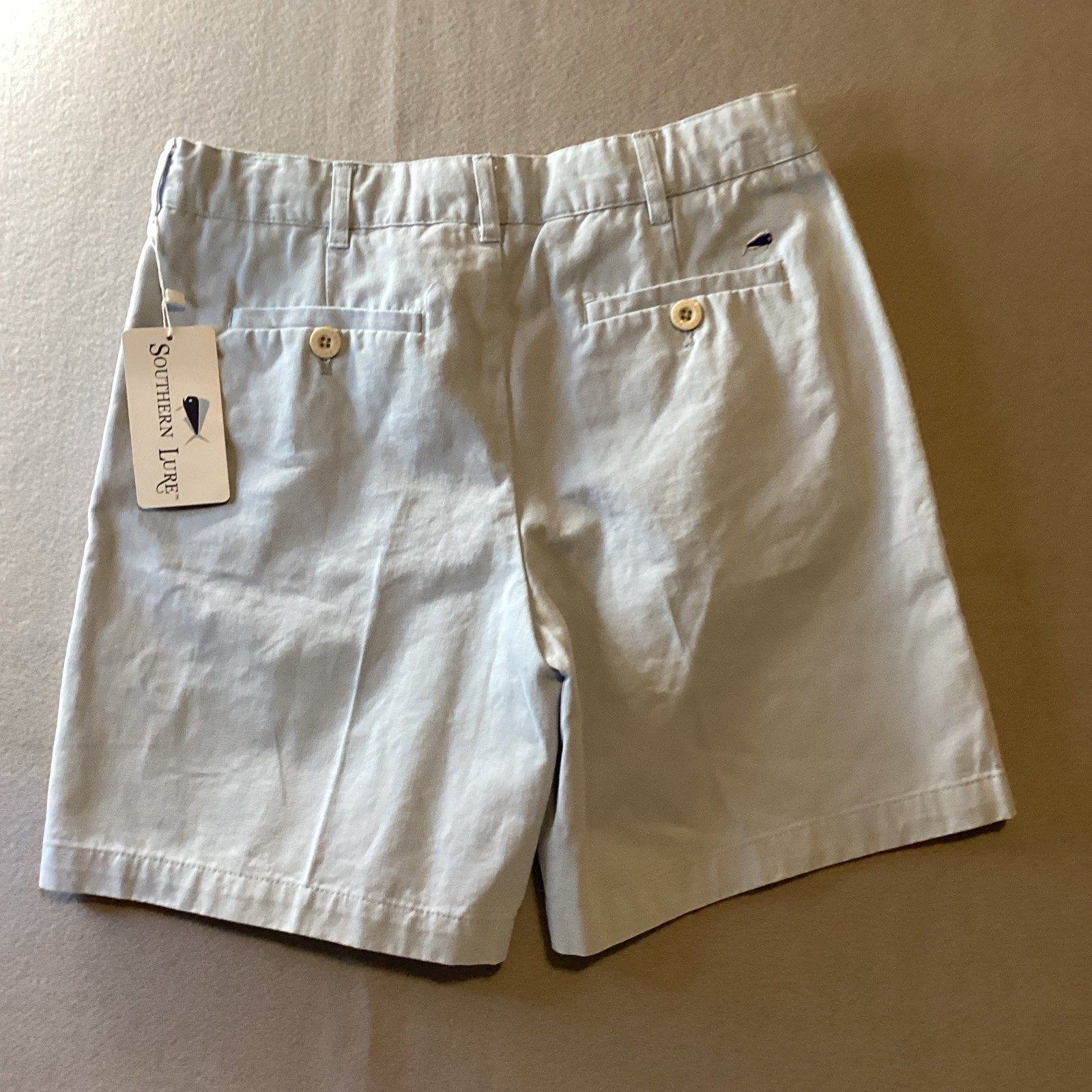 Southern Lure Boys Twill Flat Front Light Blue Shorts SZ Youth 16 New With Tag