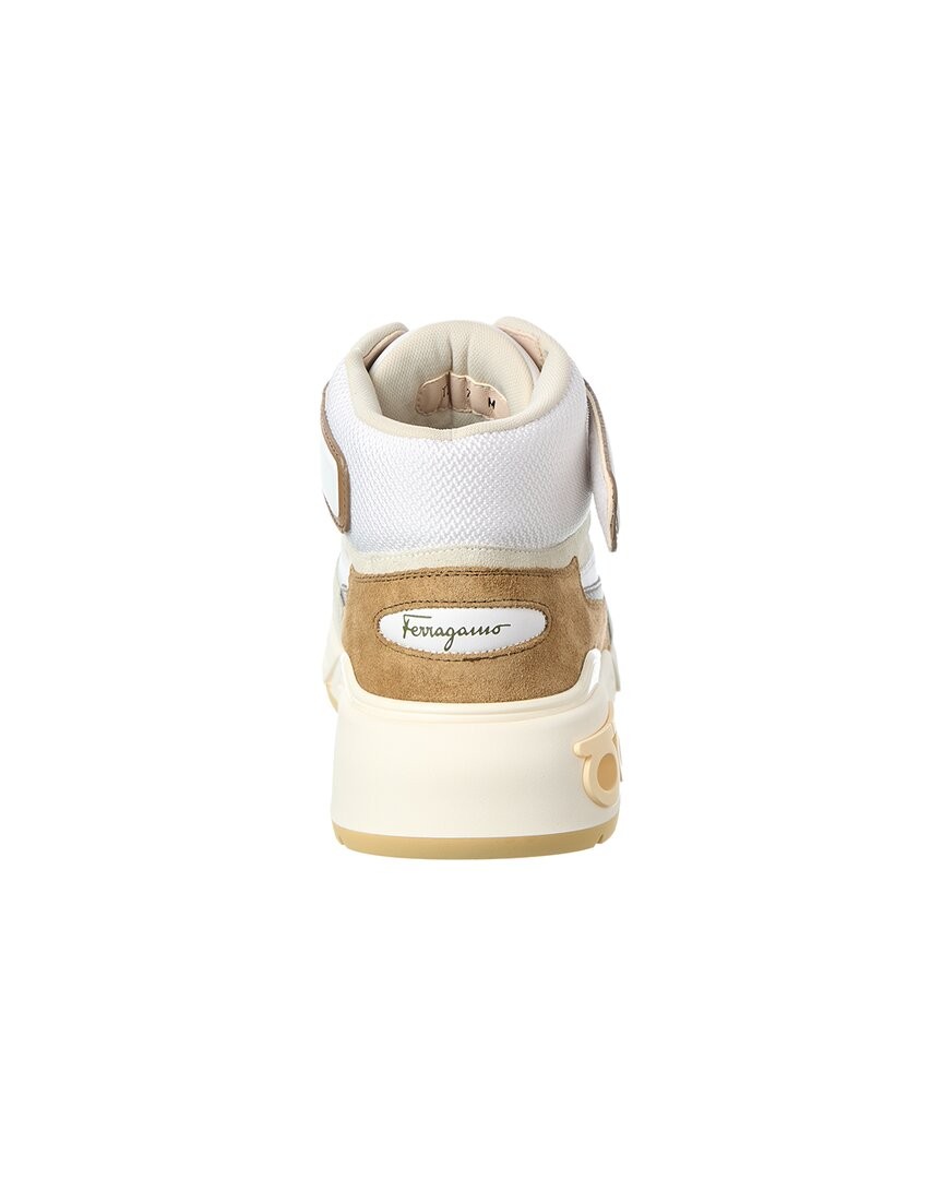 Ferragamo Cosma Leather & Mesh High-Top Sneaker Men’s